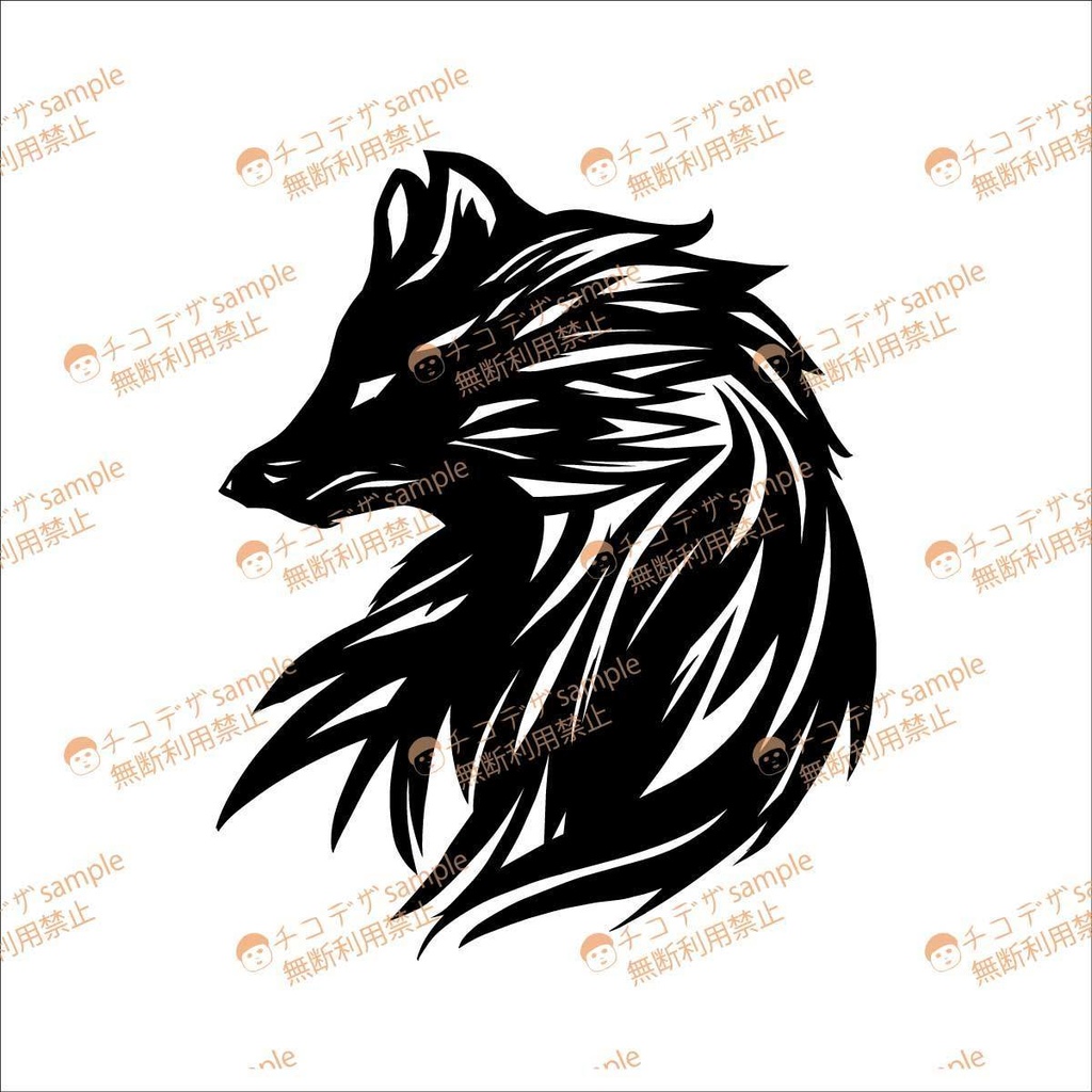 ダークウルフNight Reaver(ナイト・リーヴァー)のタトゥー - 白・黒 - VRoidテクスチャ+png Dark Sings