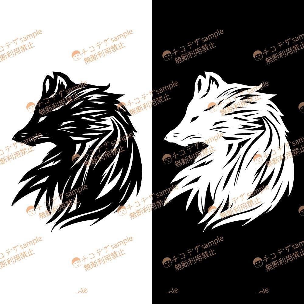 ダークウルフNight Reaver(ナイト・リーヴァー)のタトゥー - 白・黒 - VRoidテクスチャ+png Dark Sings