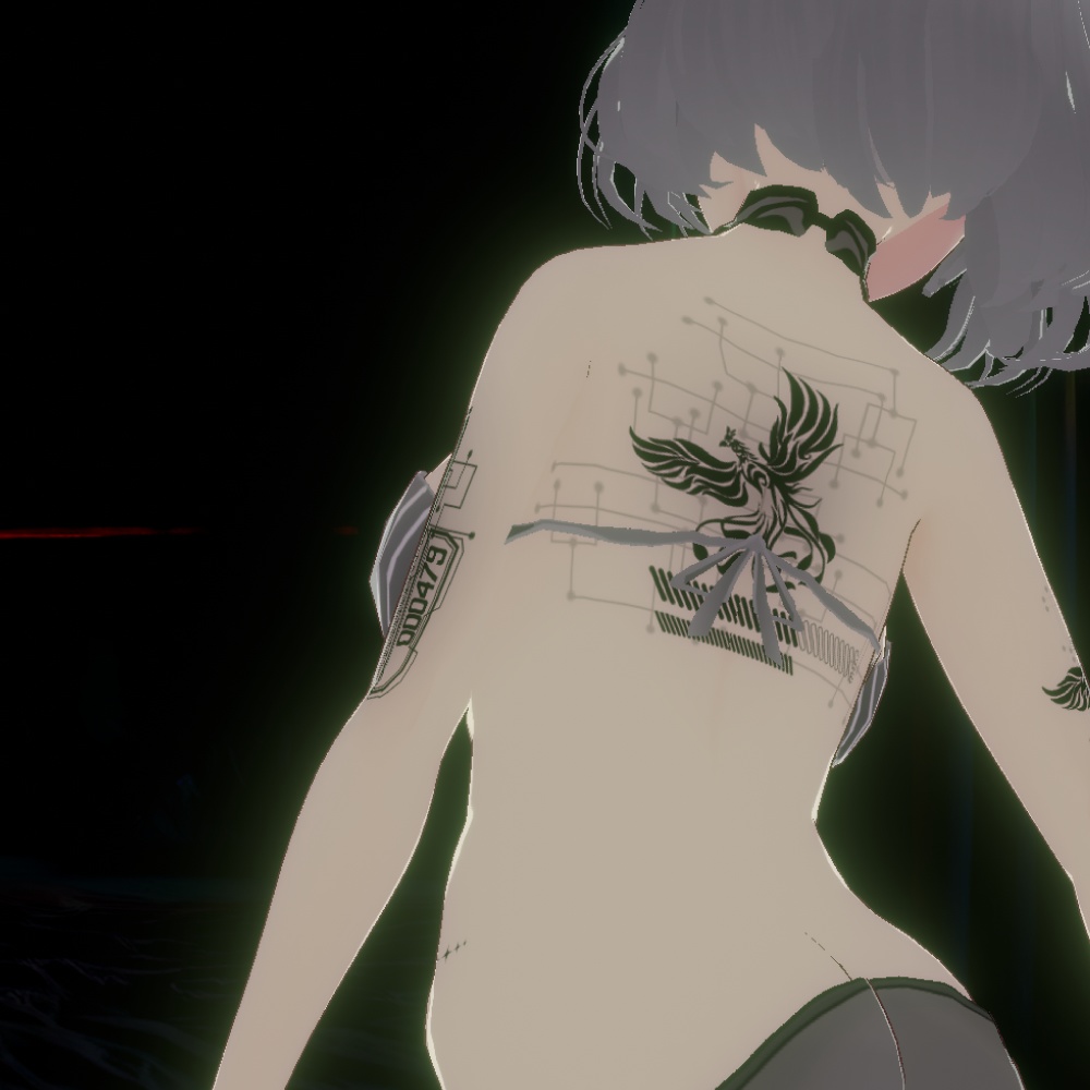 サイバーパンクのフェニックスタトゥーデカールセット PHOENIX.EXE - Dark Sings