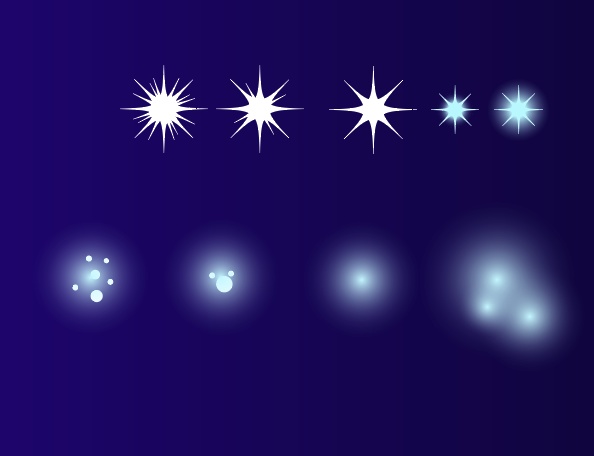 星と煌めきと銀河のイラスト42種 - 星のキラキラ・銀河の素材集
