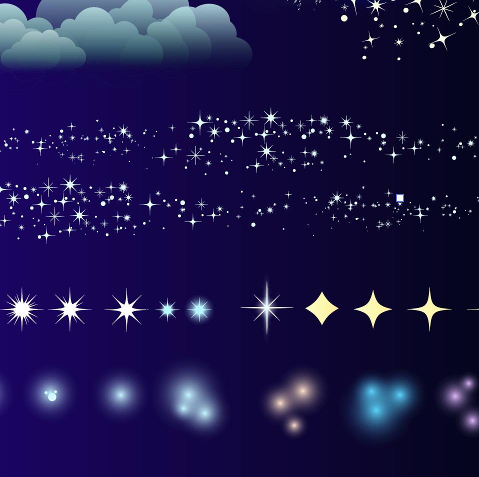 星と煌めきと銀河のイラスト42種 - 星のキラキラ・銀河の素材集