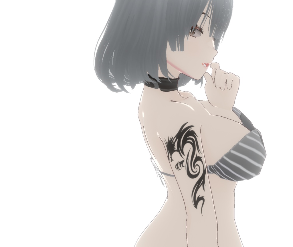 スパイラルドラゴンのタトゥーデカール - vroidテクスチャ・png/ベクター - Dark Sings