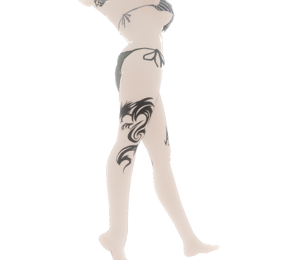 スパイラルドラゴンのタトゥーデカール - vroidテクスチャ・png/ベクター - Dark Sings