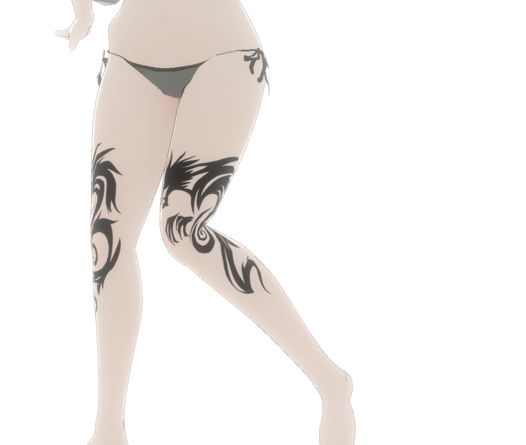 スパイラルドラゴンのタトゥーデカール - vroidテクスチャ・png/ベクター - Dark Sings