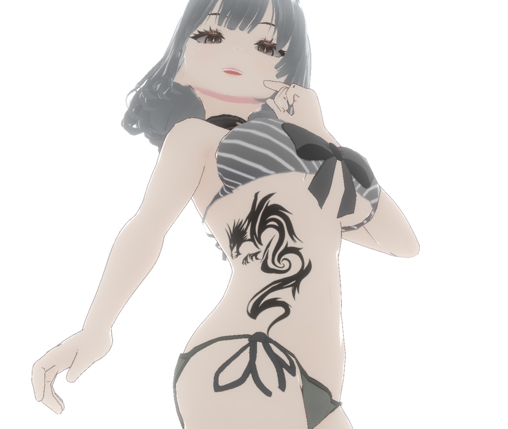 スパイラルドラゴンのタトゥーデカール - vroidテクスチャ・png/ベクター - Dark Sings