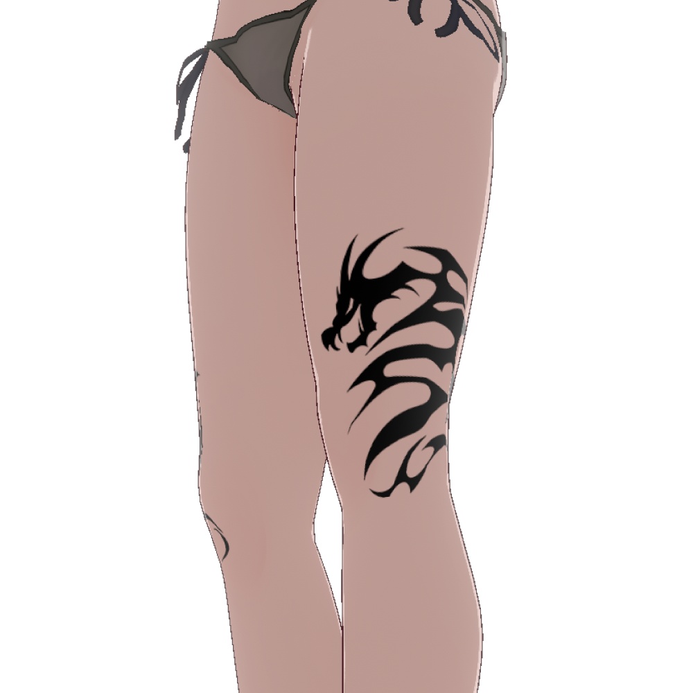 シンプルトライバルドラゴン - Ghostcoil(ゴーストコイル)VRoidタトゥー-Dark Sings