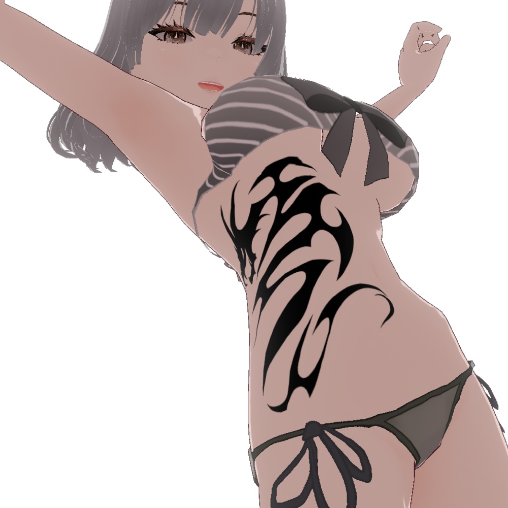 シンプルトライバルドラゴン - Ghostcoil(ゴーストコイル)VRoidタトゥー-Dark Sings