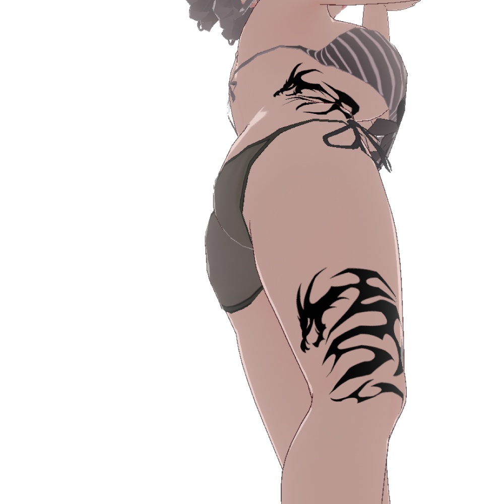 シンプルトライバルドラゴン - Ghostcoil(ゴーストコイル)VRoidタトゥー-Dark Sings