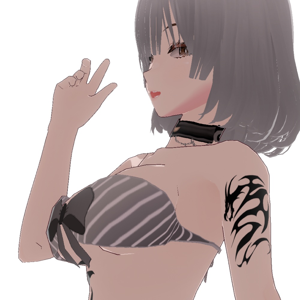 シンプルトライバルドラゴン - Ghostcoil(ゴーストコイル)VRoidタトゥー-Dark Sings