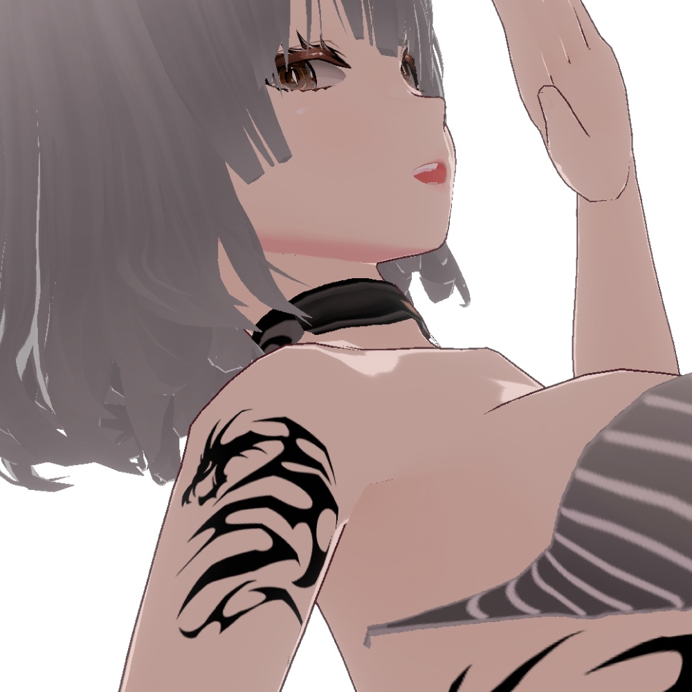 シンプルトライバルドラゴン - Ghostcoil(ゴーストコイル)VRoidタトゥー-Dark Sings