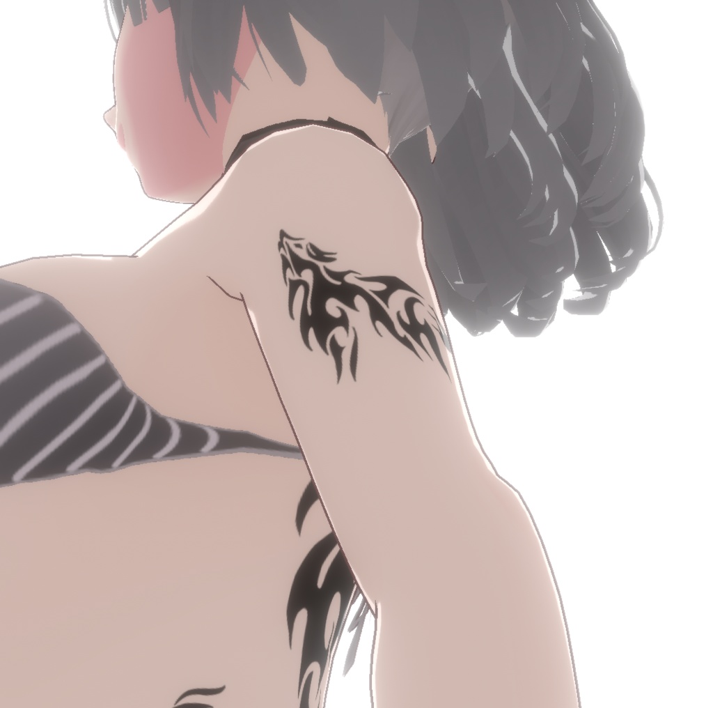 トライバルウルフ - クールな狼のタトゥー - VROidテクスチャ+高解像度png / ai(ベクター)