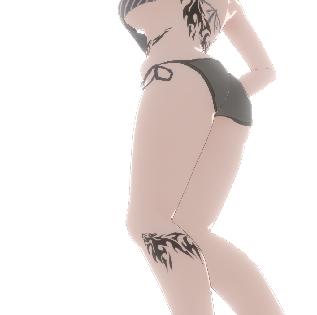 トライバルウルフ - クールな狼のタトゥー - VROidテクスチャ+高解像度png / ai(ベクター)