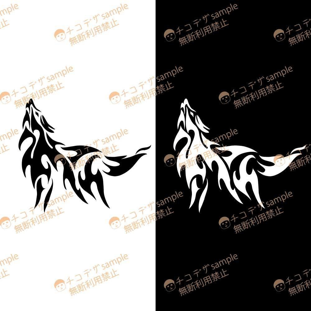 トライバルウルフ - クールな狼のタトゥー - VROidテクスチャ+高解像度png / ai(ベクター)