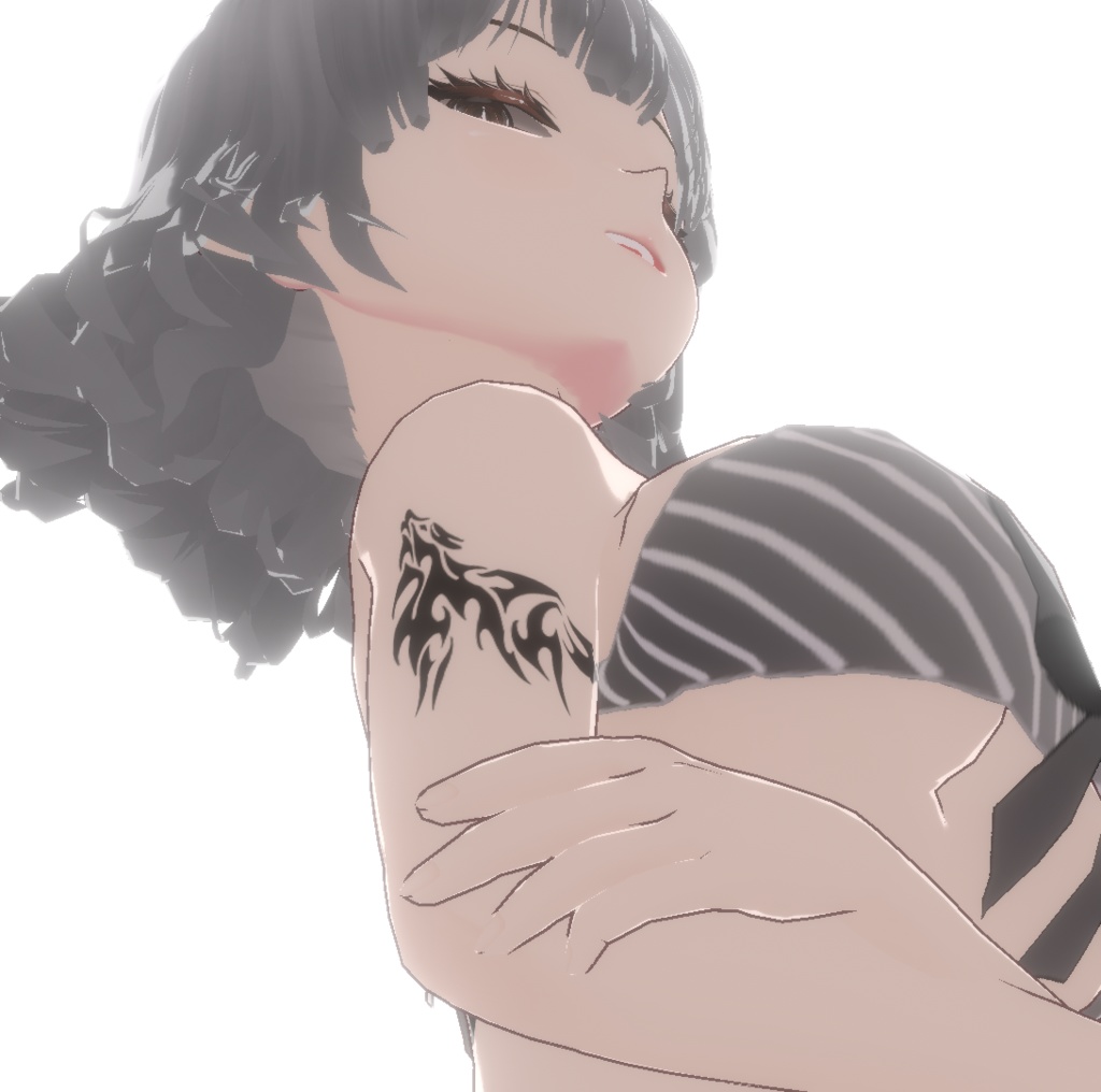 トライバルウルフ - クールな狼のタトゥー - VROidテクスチャ+高解像度png / ai(ベクター)