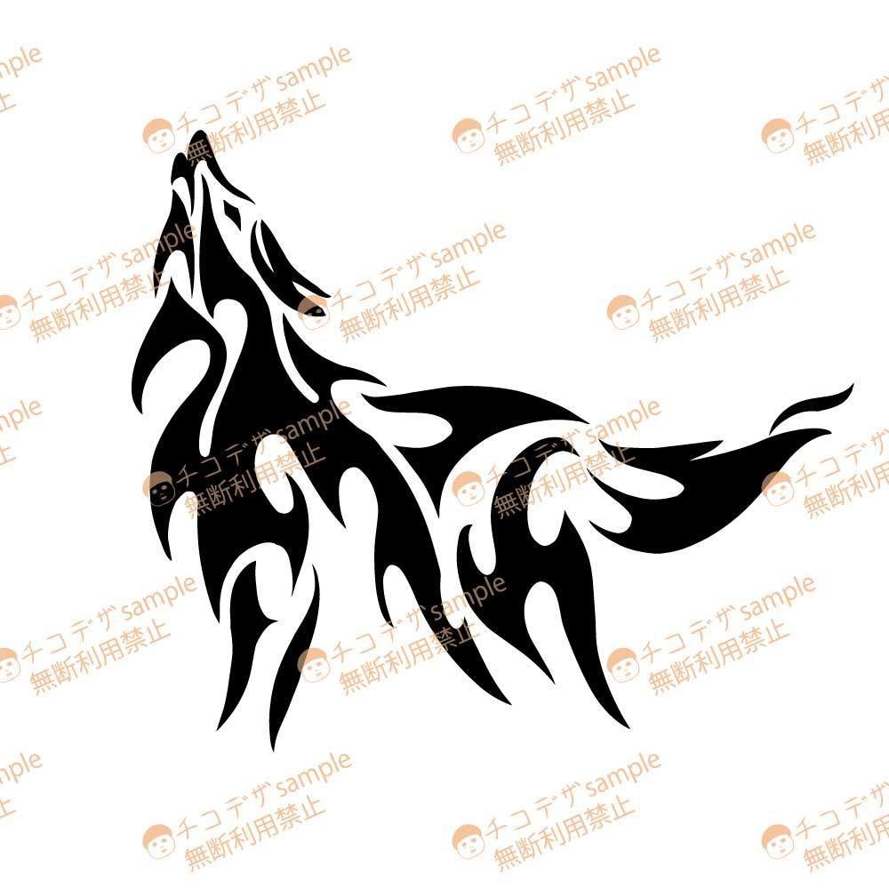 トライバルウルフ - クールな狼のタトゥー - VROidテクスチャ+高解像度png / ai(ベクター)