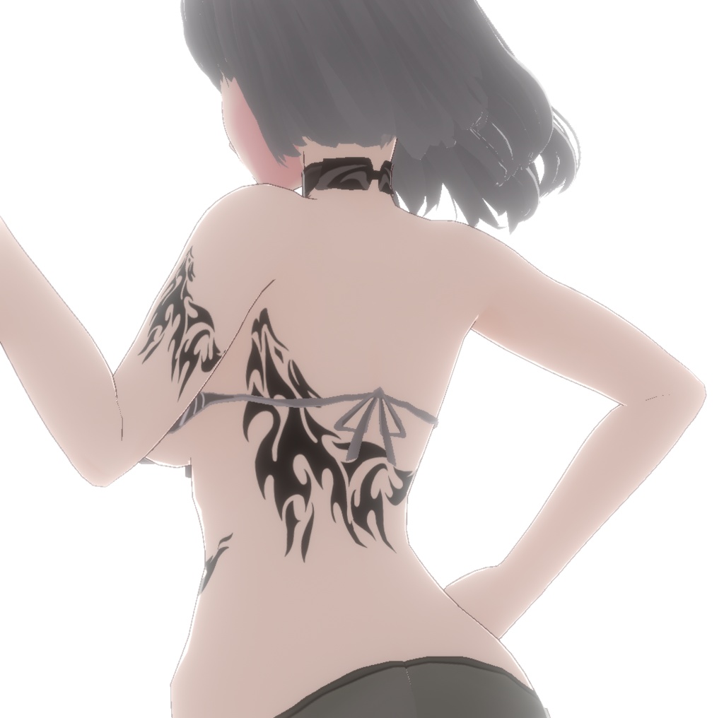 トライバルウルフ - クールな狼のタトゥー - VROidテクスチャ+高解像度png / ai(ベクター)