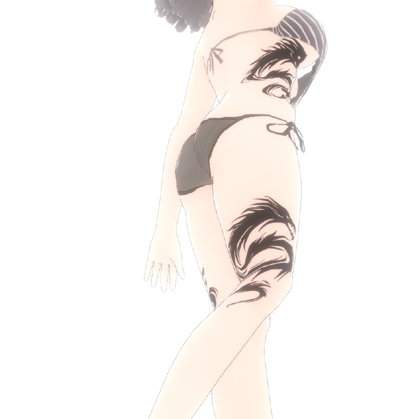 冥牙龍 - ブラックドラゴンのタトゥーデカール - VRoidデカール 高解像度png -Dark Sings