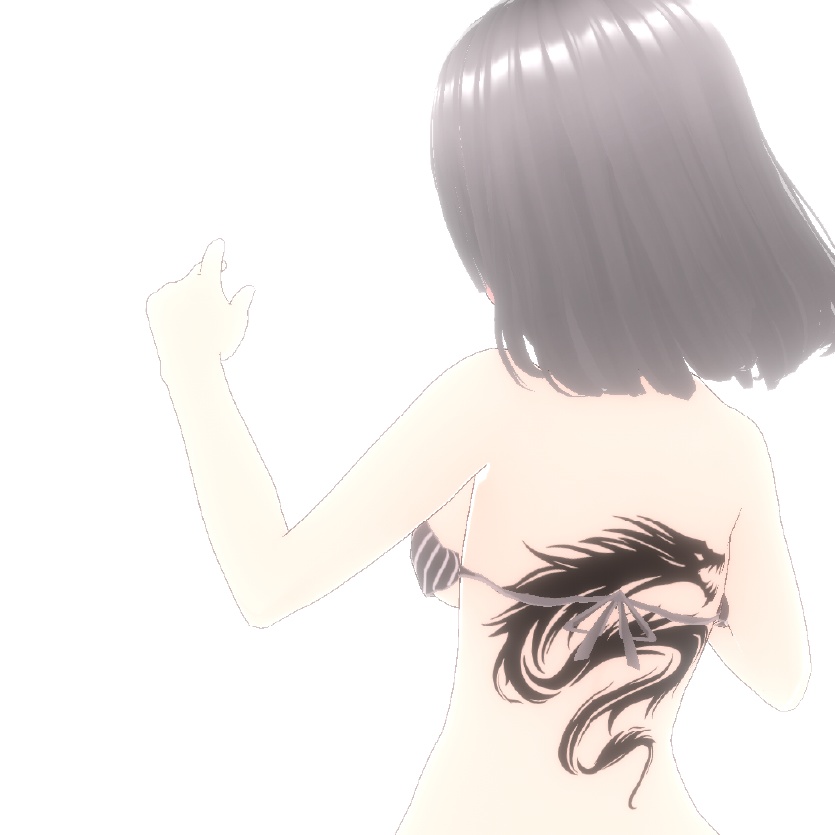 冥牙龍 - ブラックドラゴンのタトゥーデカール - VRoidデカール 高解像度png -Dark Sings