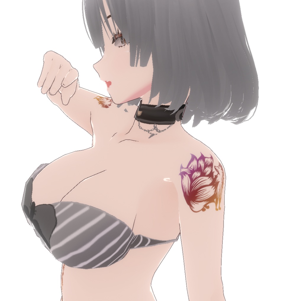 九尾の狐のタトゥー - VROidテクスチャ+高解像度png / ai(ベクター)