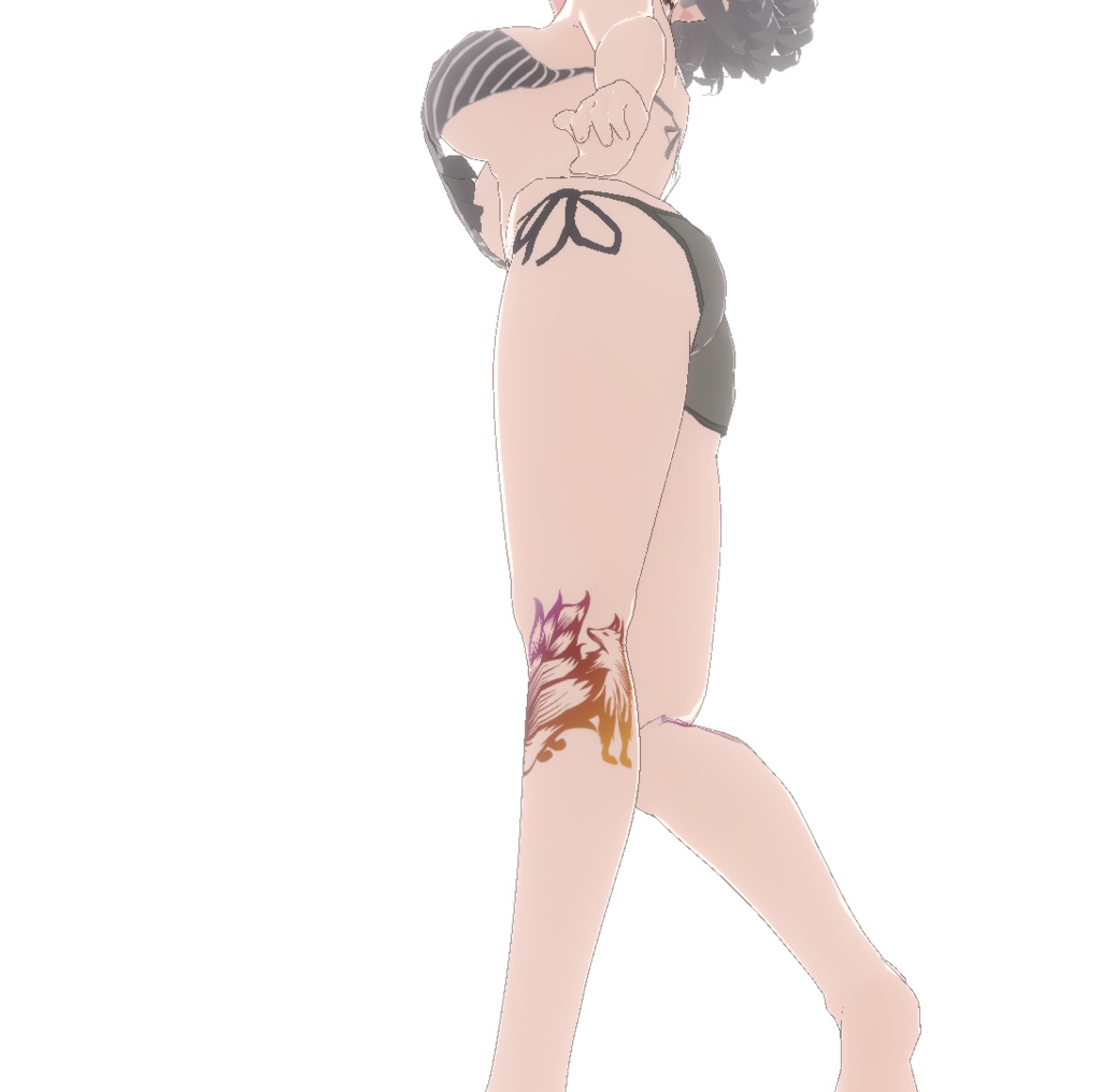 九尾の狐のタトゥー - VROidテクスチャ+高解像度png / ai(ベクター)