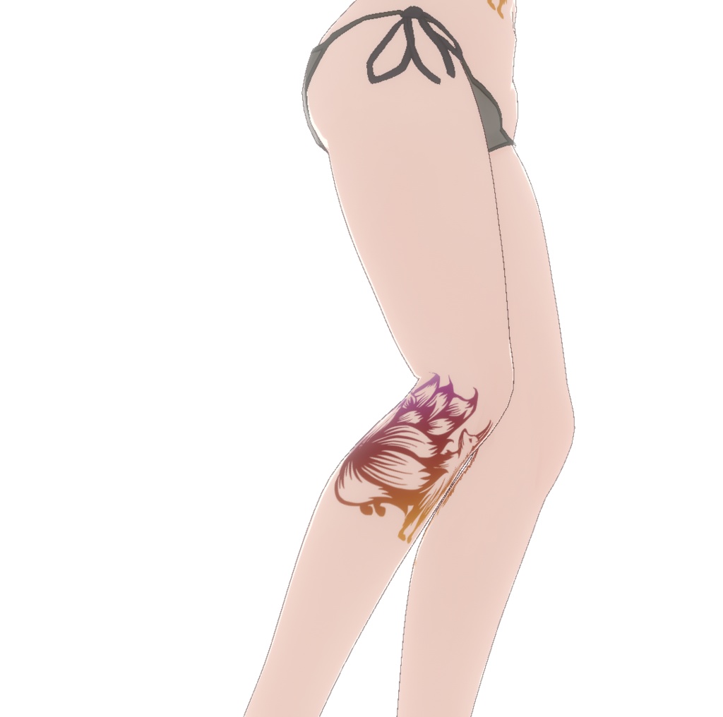 九尾の狐のタトゥー - VROidテクスチャ+高解像度png / ai(ベクター)