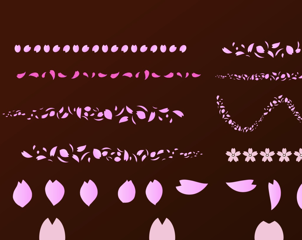 桜の花びら・散り桜・枝・和の装飾に便利な120種以上の素材集 - ベクター or 高解像度透過PNG