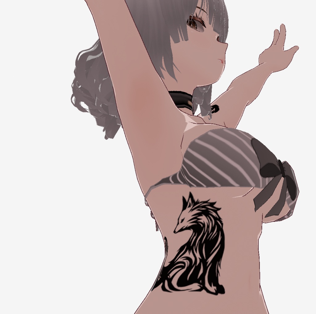 銀狼のタトゥーデカール - VRoidテクスチャ・高解像度png or ai(ベクター)