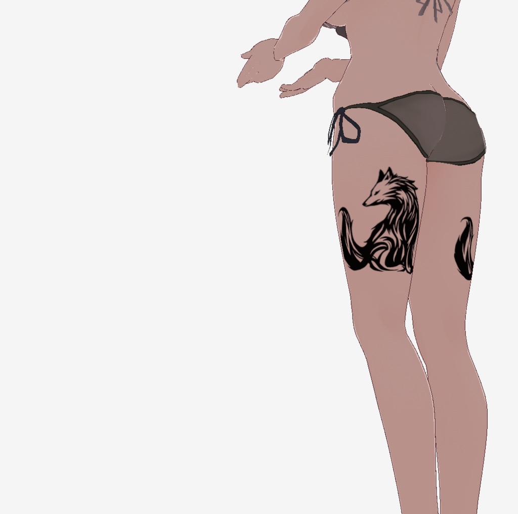 銀狼のタトゥーデカール - VRoidテクスチャ・高解像度png or ai(ベクター)