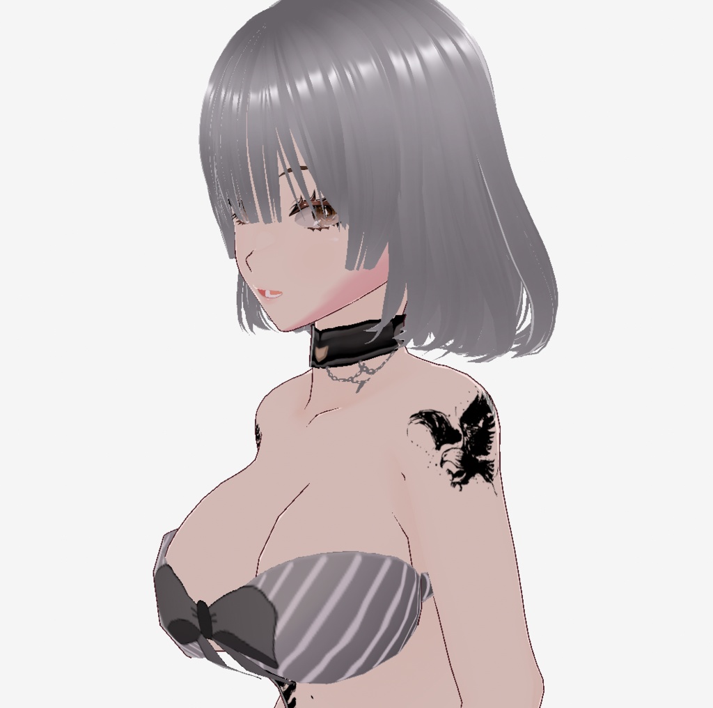 鷲の墨絵タトゥーデカール - 墨飛び散るクールなVRoidテクスチャ