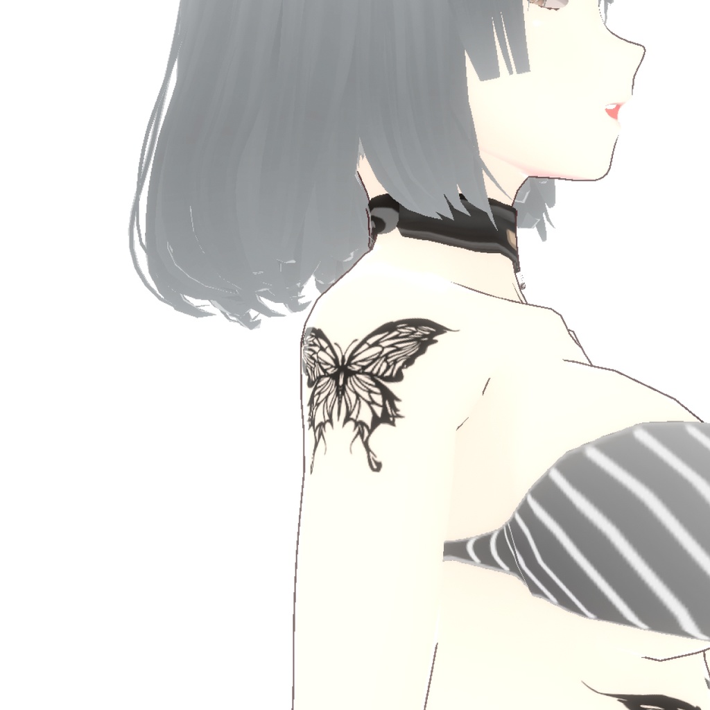 Aether Wing アゲハ蝶のタトゥーセット - VRoidフェイスペイント・タトゥー・透過PNG