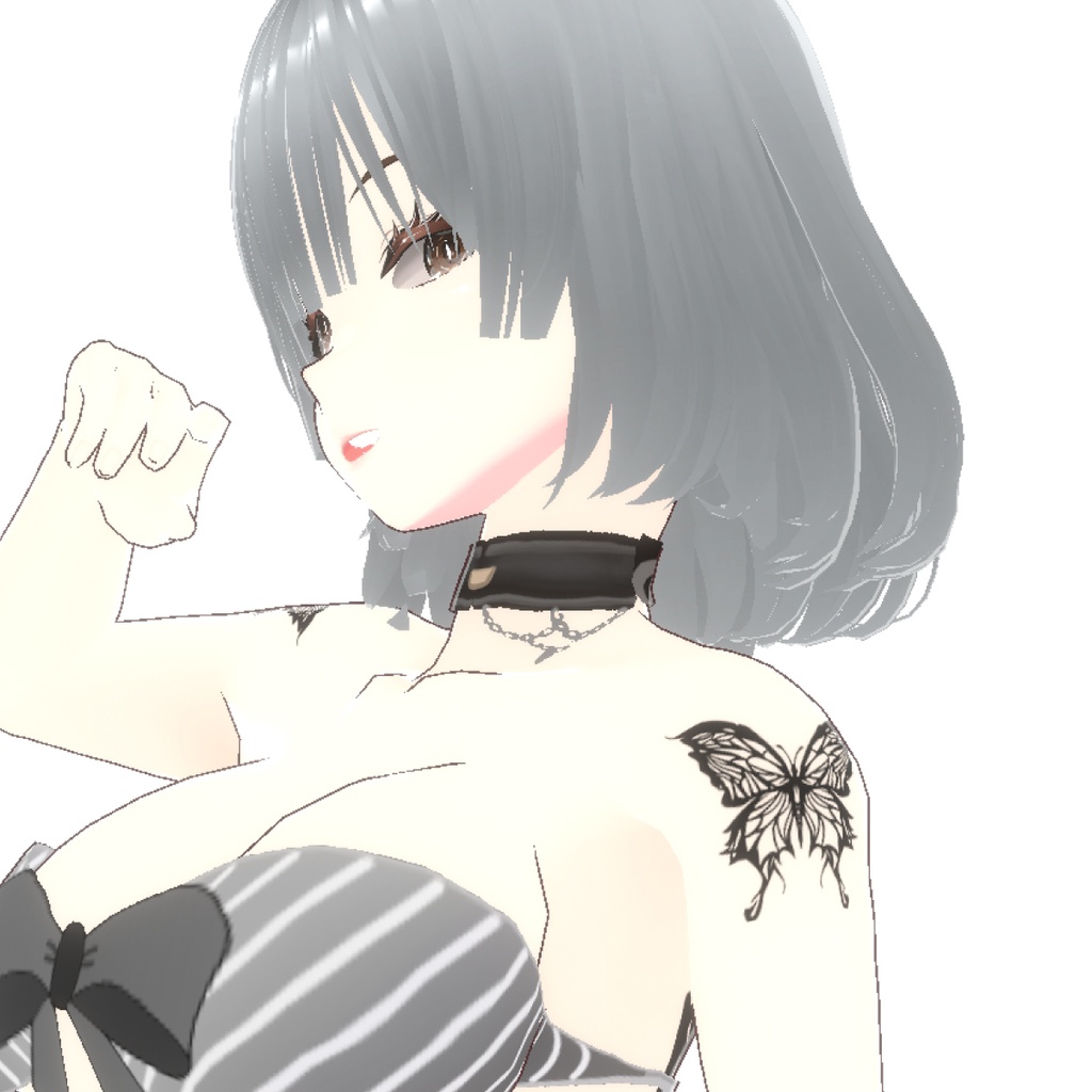 Aether Wing アゲハ蝶のタトゥーセット - VRoidフェイスペイント・タトゥー・透過PNG