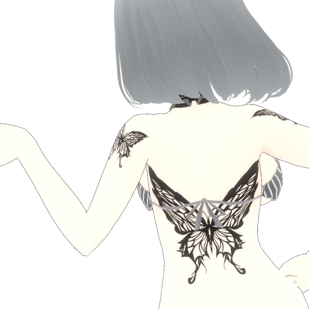 Aether Wing アゲハ蝶のタトゥーセット - VRoidフェイスペイント・タトゥー・透過PNG