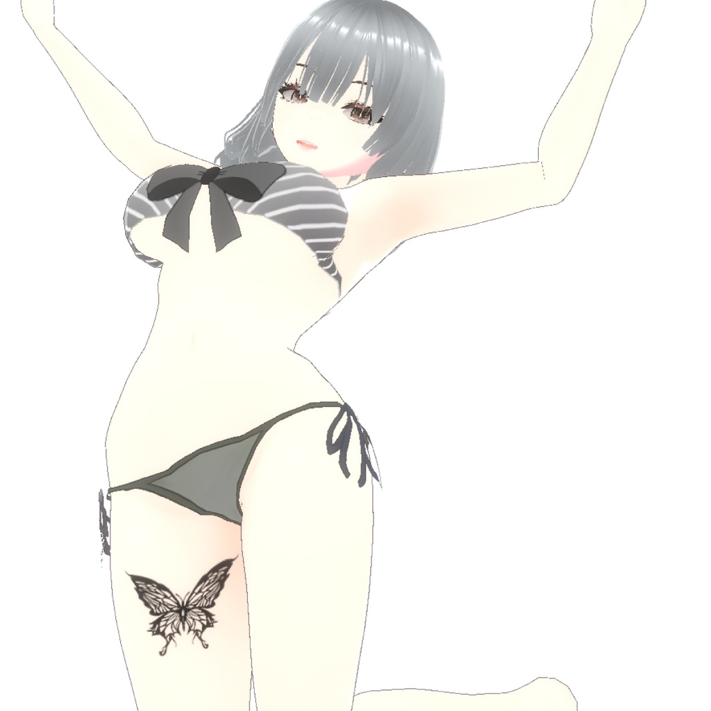 Aether Wing アゲハ蝶のタトゥーセット - VRoidフェイスペイント・タトゥー・透過PNG