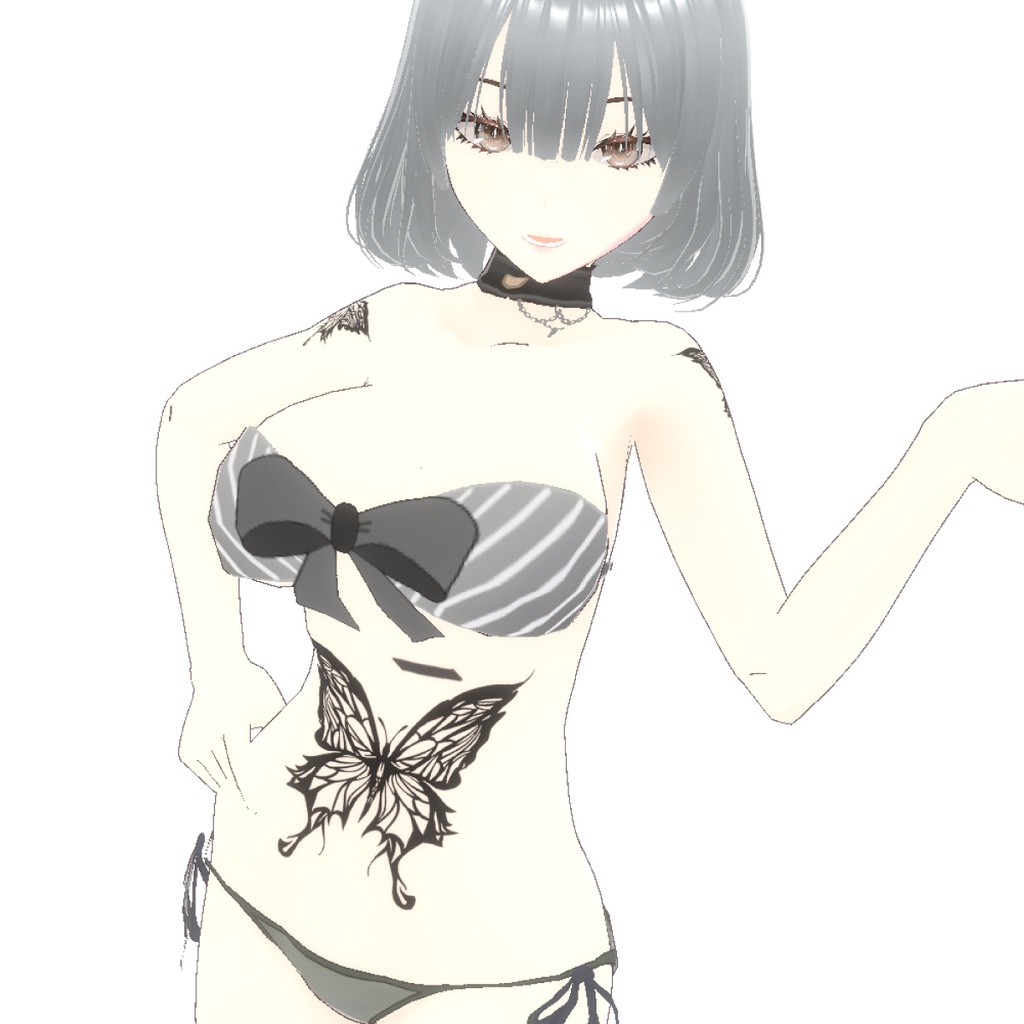 Aether Wing アゲハ蝶のタトゥーセット - VRoidフェイスペイント・タトゥー・透過PNG