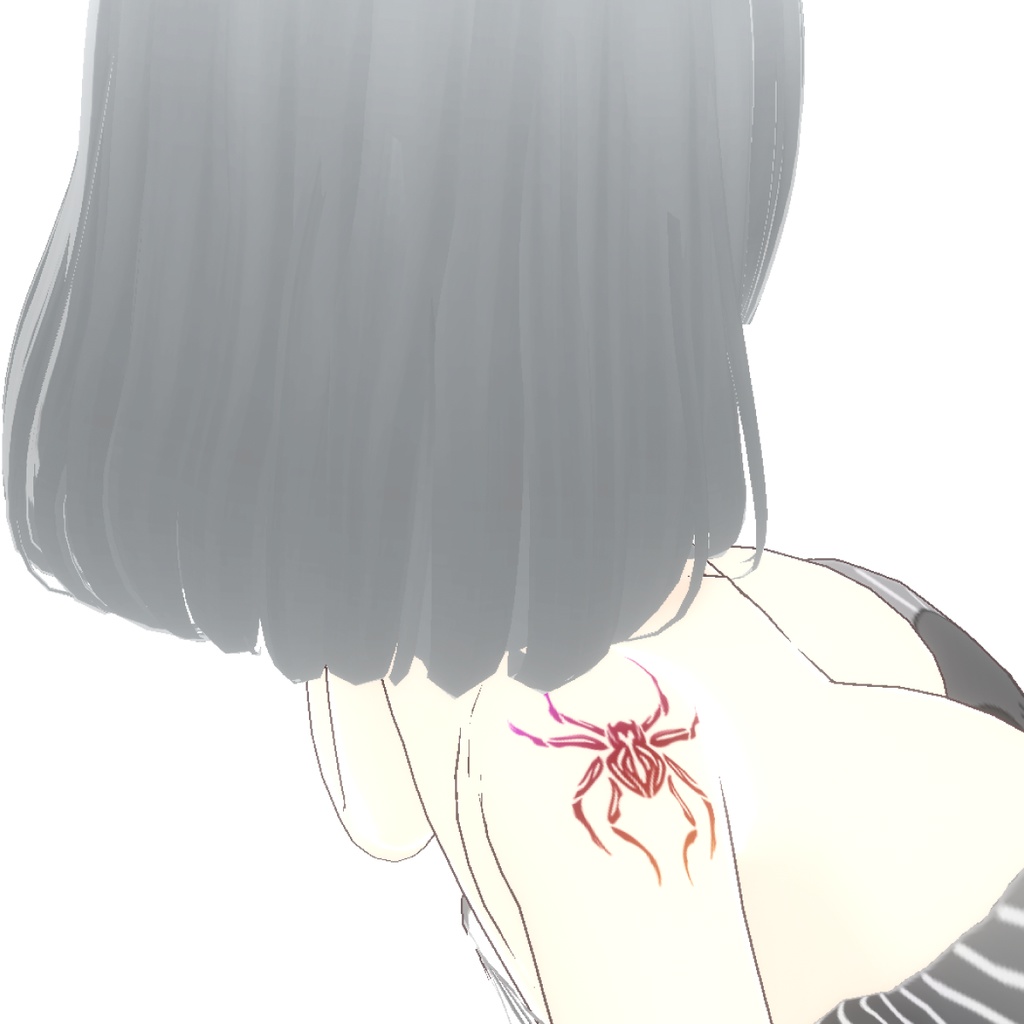 赤蜘蛛のタトゥーデカール /フェイス/ボディーVRoidテクスチャと高解像度png