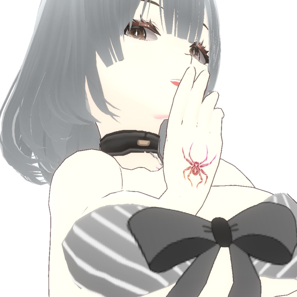 赤蜘蛛のタトゥーデカール /フェイス/ボディーVRoidテクスチャと高解像度png