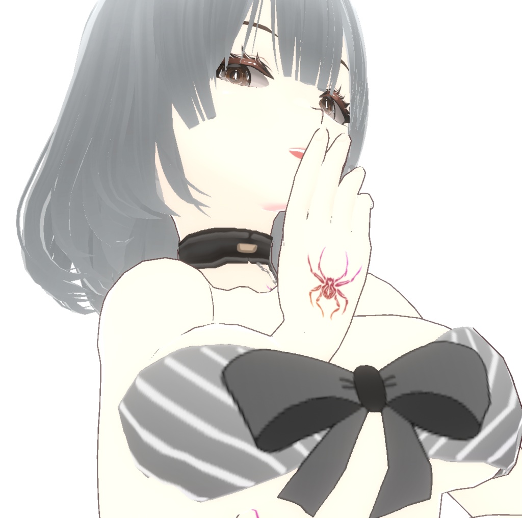 赤蜘蛛のタトゥーデカール /フェイス/ボディーVRoidテクスチャと高解像度png