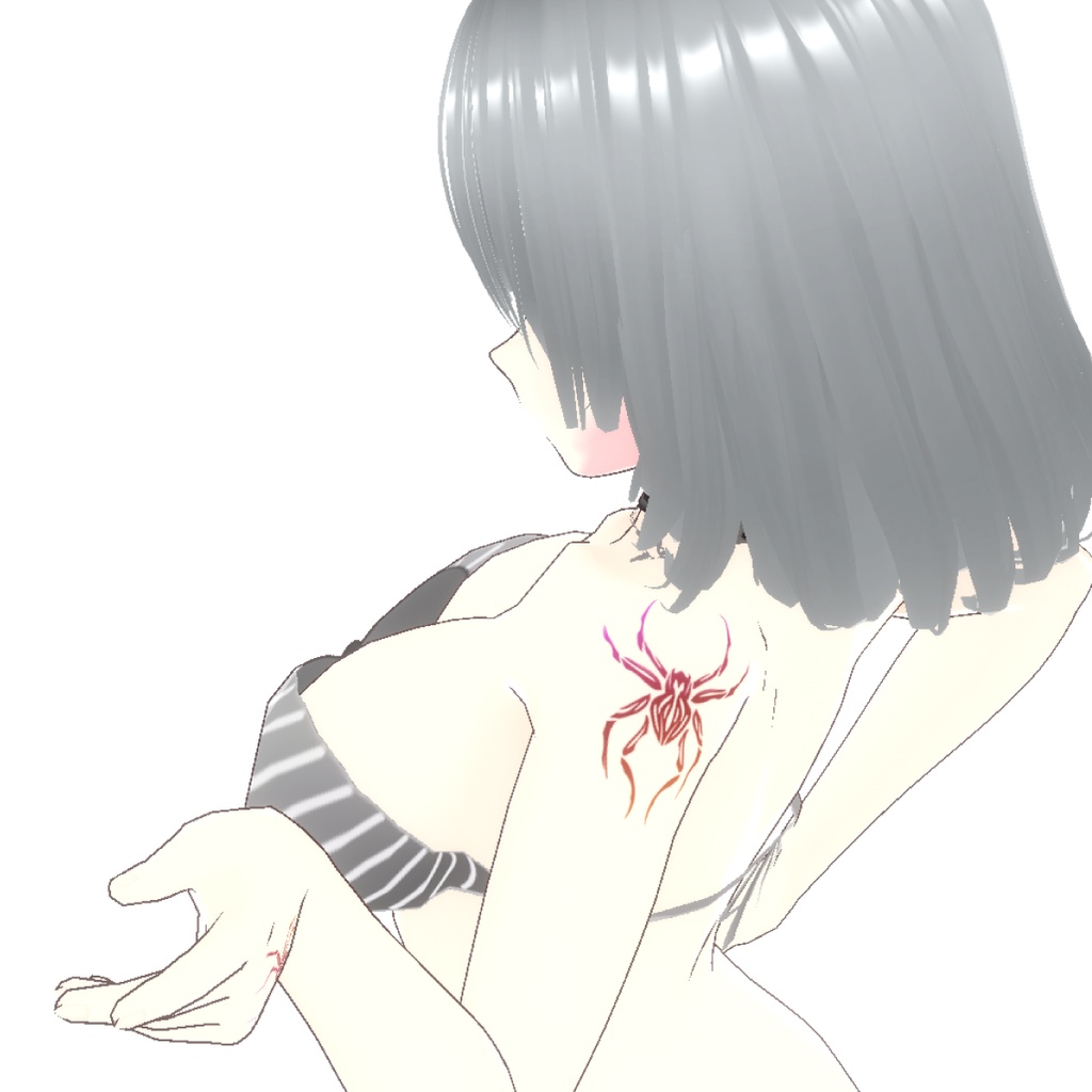 赤蜘蛛のタトゥーデカール /フェイス/ボディーVRoidテクスチャと高解像度png