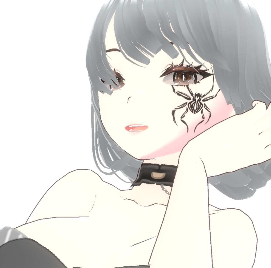 赤蜘蛛のタトゥーデカール /フェイス/ボディーVRoidテクスチャと高解像度png