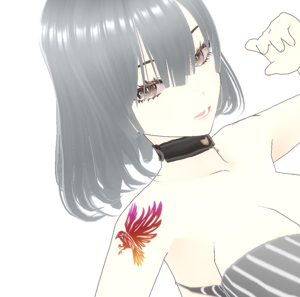 トライバルカラスのタトゥーデカール - VRoidテクスチャ・高解像度png