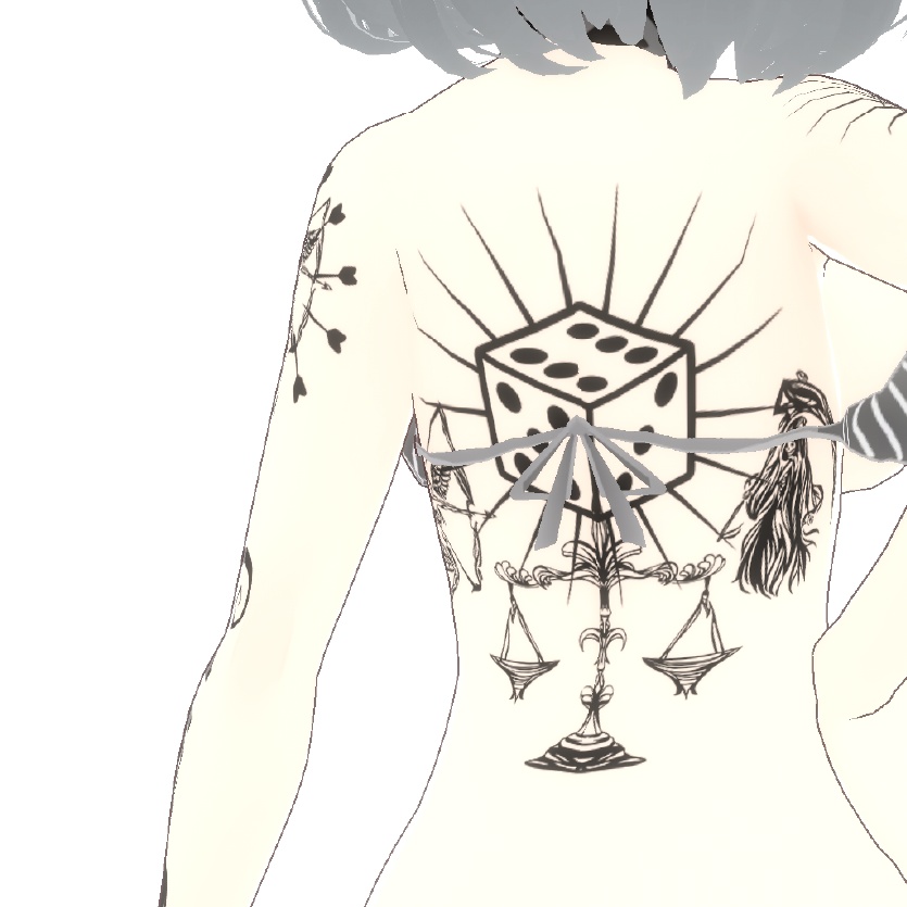 LIFE and DEATH - 生と死のダイスのタトゥー - VRoidテクスチャ + 高解像度PNG