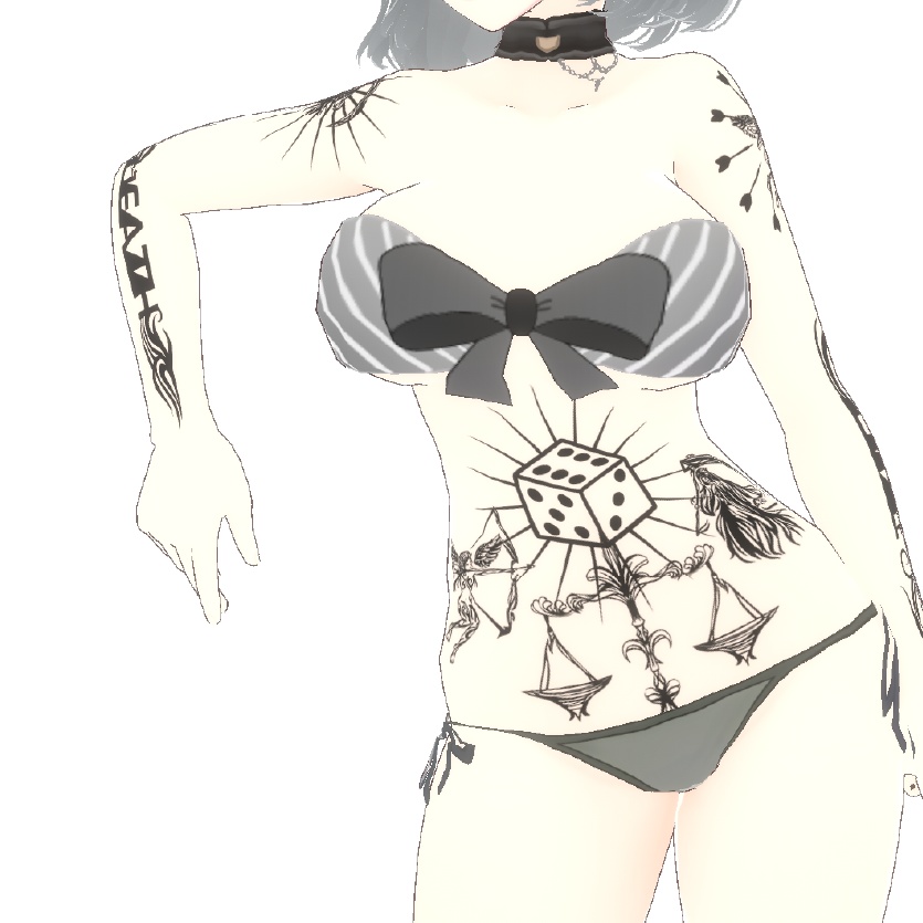 LIFE and DEATH - 生と死のダイスのタトゥー - VRoidテクスチャ + 高解像度PNG