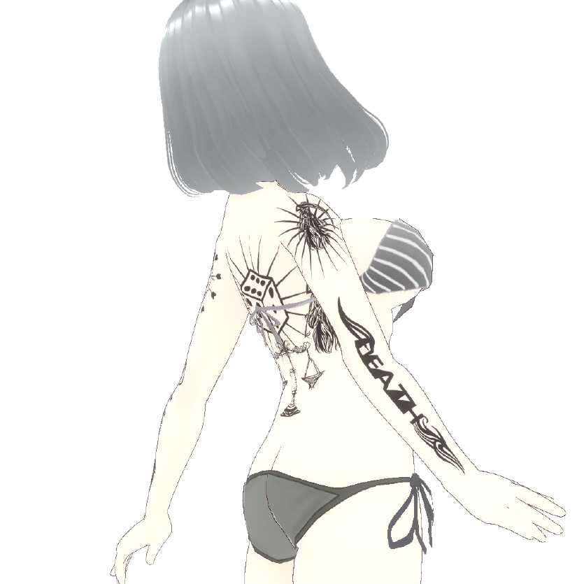 LIFE and DEATH - 生と死のダイスのタトゥー - VRoidテクスチャ + 高解像度PNG