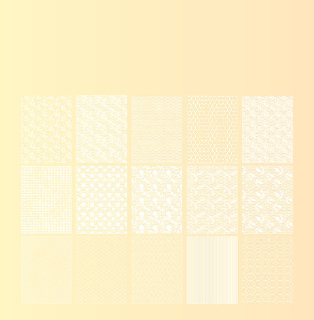 レース模様・編み目60セット - 15種×黒・白・赤・青 - 高解像度png or ベクター