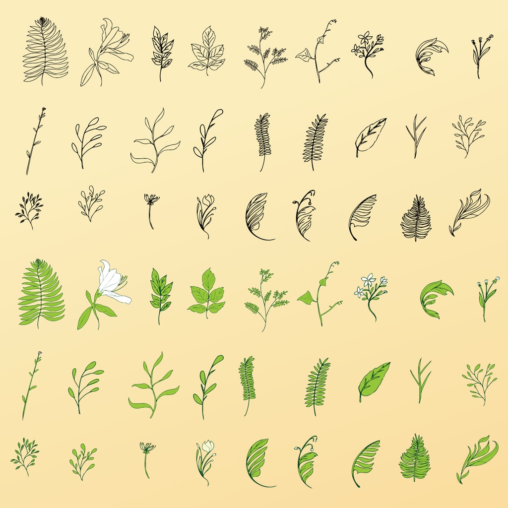 おしゃれな植物のイラスト素材全162種類 - ボタニカル装飾素材集