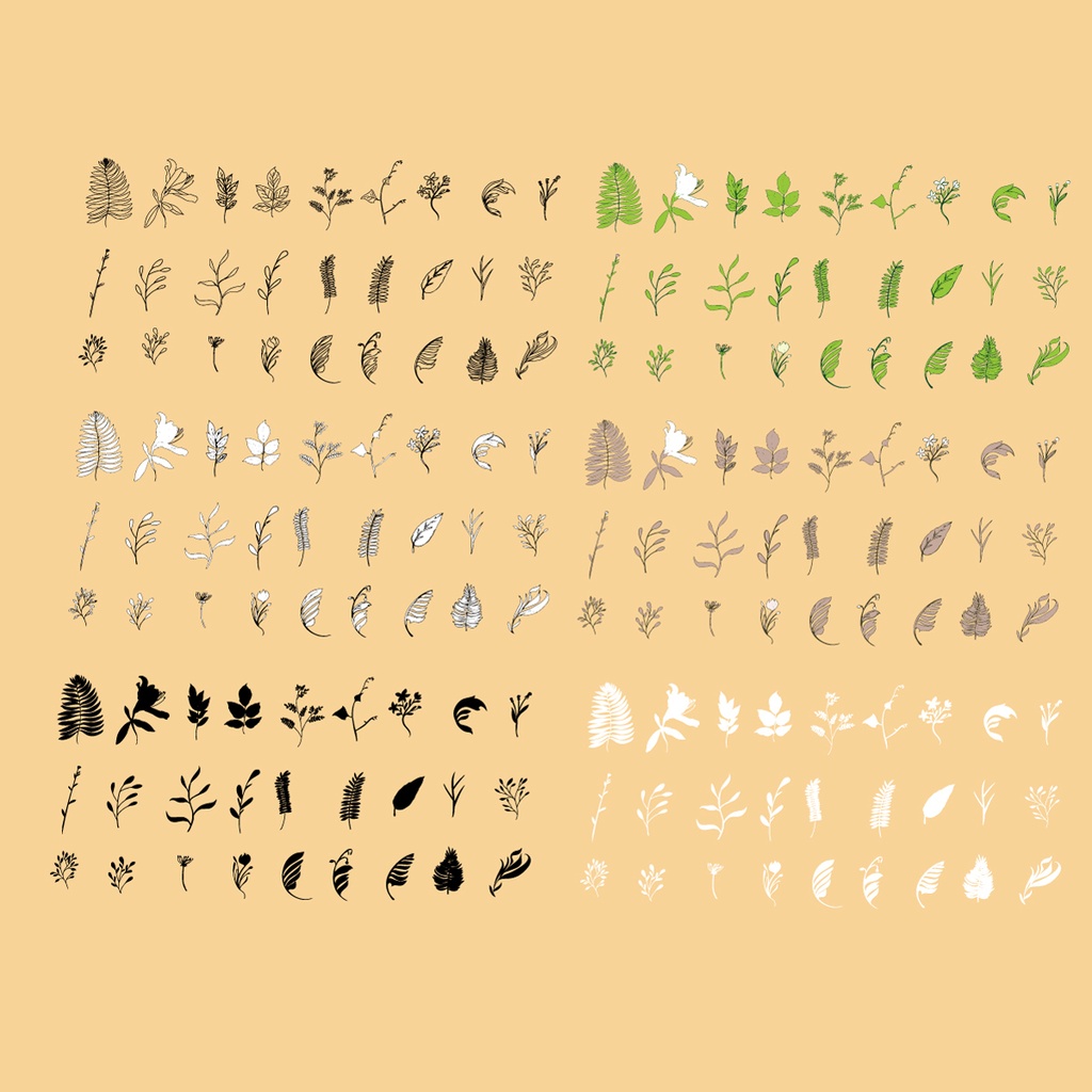 おしゃれな植物のイラスト素材全162種類 - ボタニカル装飾素材集