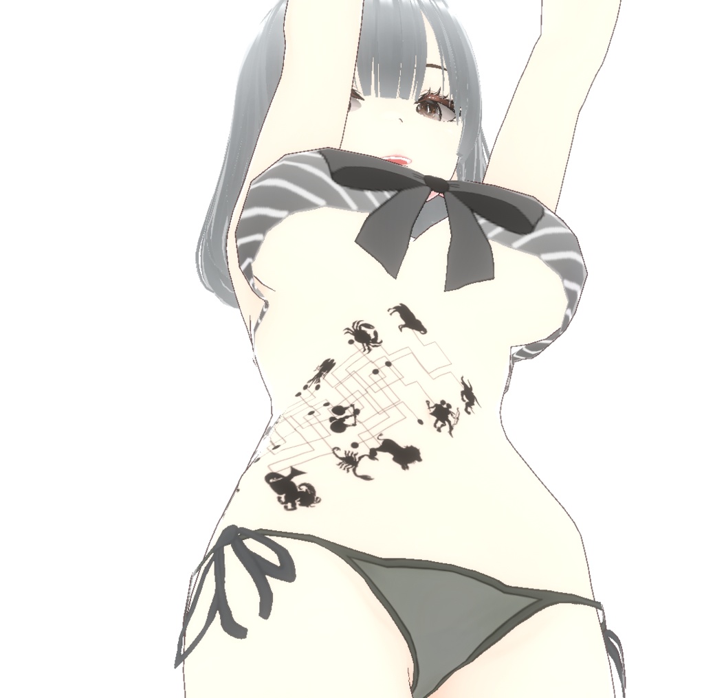 占星術師のタトゥーデカール - 占い師と12星座のVRoideテクスチャ&高解像度PNG- Dark Sings