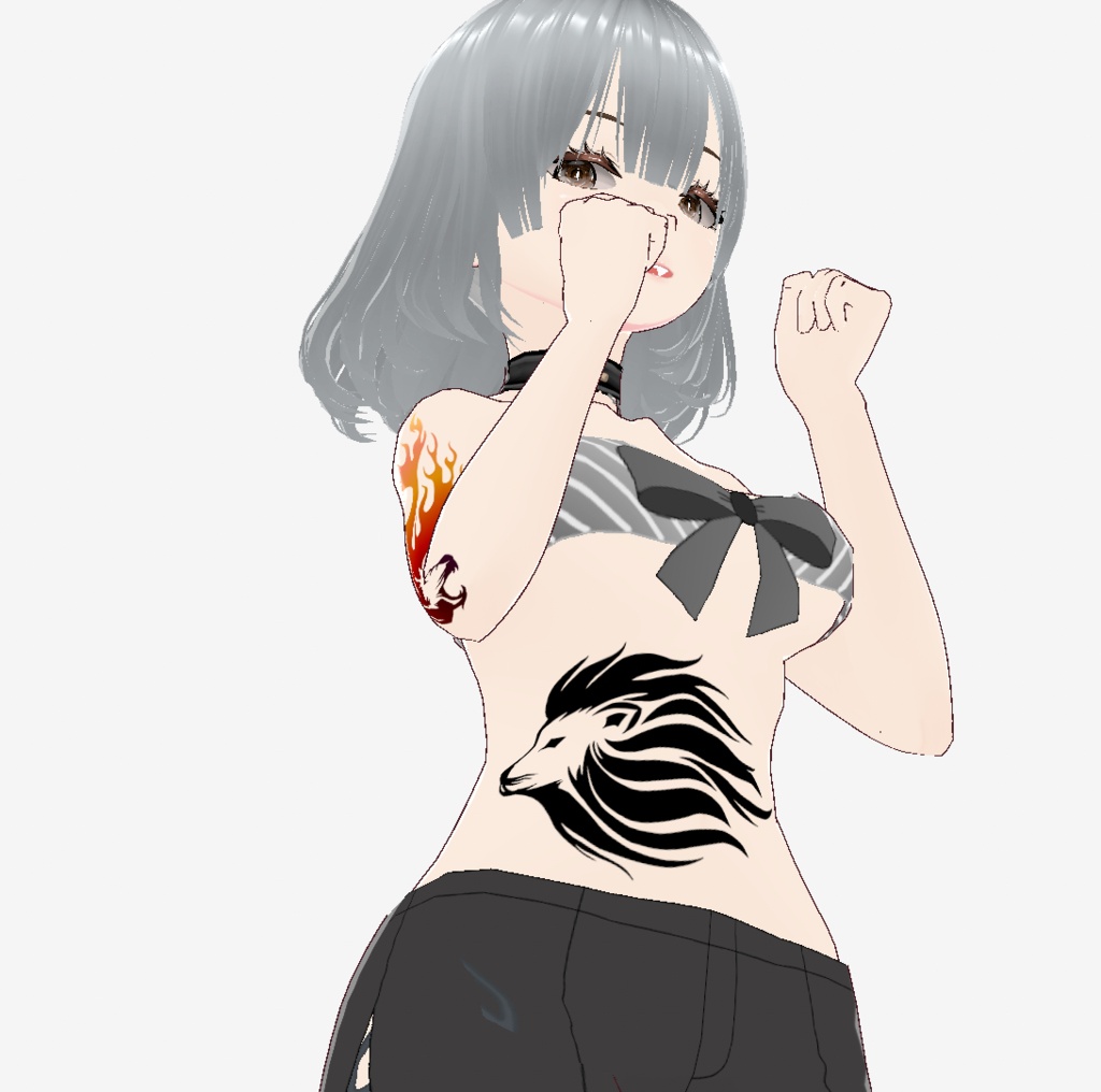ファイアーライオンのタトゥーセット - VRoidテクスチャ - 高解像度png or ai