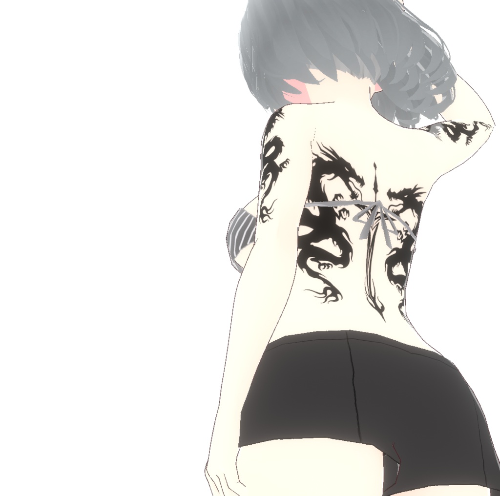 双龍剣華 - クールなドラゴンのVRoidタトゥーデカールセット - 高解像度png or ai(ベクター)