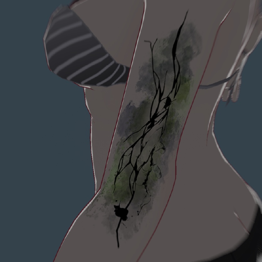 黒蠍とひび割れ - 墨のVRoidテクスチャ& 高解像度png - Yatanoctis